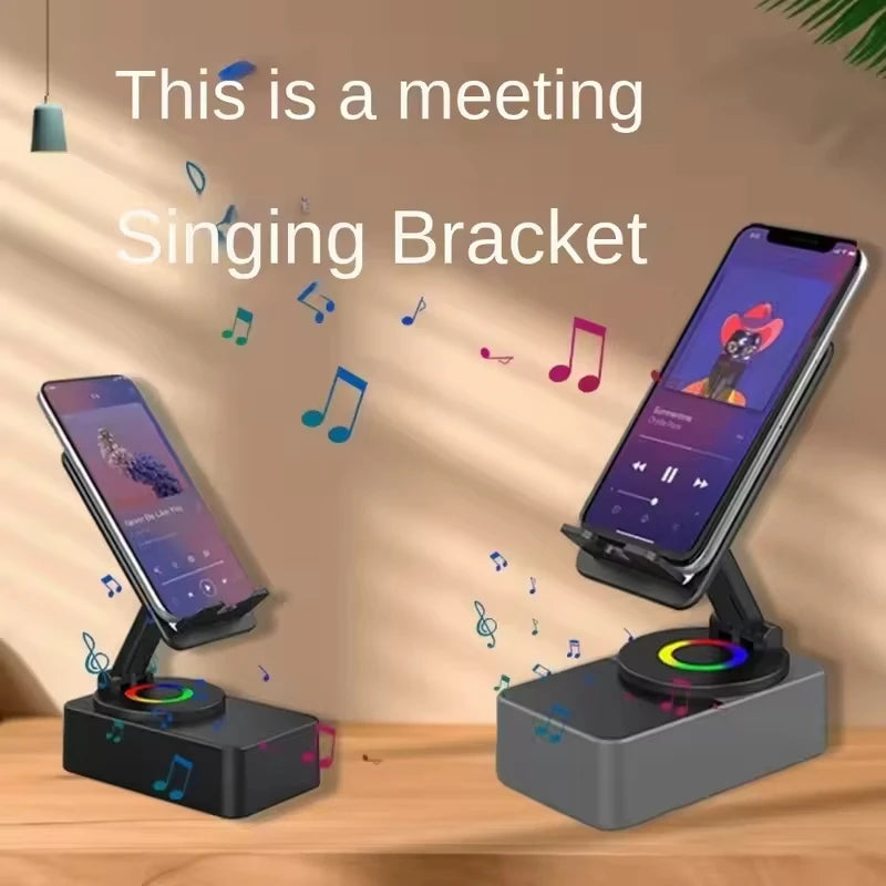 3 in 1 Collapsible Phone Holder Bluetooth Speaker Sound Box 360 Degree Rotation Stand Portable Power Bank for Ipad Mobile Phone